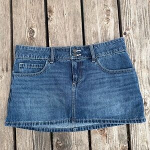 Hollister Y2K Blue Denim Mini Skirt Size 6 | Low Rise Vintage Style
